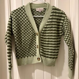 Willow & Wind Sage Checkered Women's Cardigan